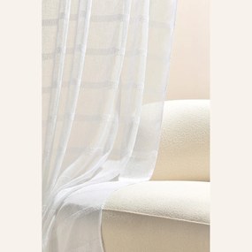 Room99 Záclona na krúžkoch Maura Pásiky Farba: Biela, Veľkosť: 140 x 280 cm