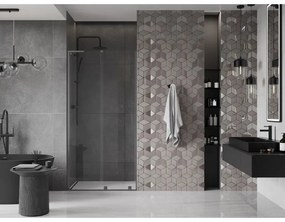 Mexen Velar L, posuvné sprchové dvere do otvoru 120 cm, 8mm číre sklo, grafit brúsený, 871-120-003-01-66