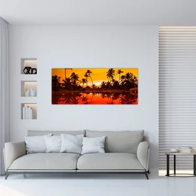 Obraz - Západ slnka nad rezortom (120x50 cm)