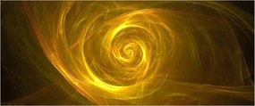 Obraz abstraktnej žltej špirály (120x50 cm)