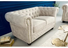Sedacia súprava 42311 Chesterfield 2-sedenie Zamat Champagner  - Komfort-nábytok