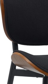 Stolička Enid - látka - Orech / Čierna