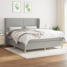 Boxspring posteľ s matracom svetlosivá 100x200 cm látka 3128453