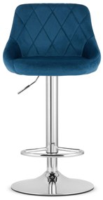 Modrá barová stolička VELVET KAST