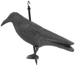 Záhradná figúrka z polyetylénu Crow, 21,5 cm, čierna