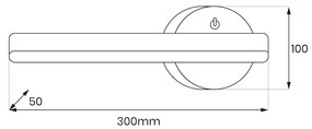 Nástenné LED svietidlo Sydney L, 1x LED 6w, 4000k, b
