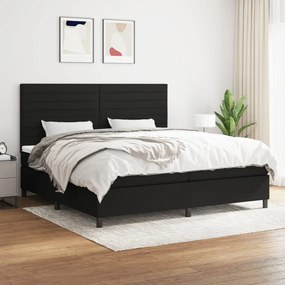 Boxspring posteľ s matracom čierna 200x200 cm látka 3141883