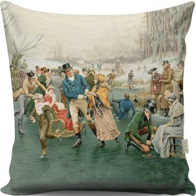 Vianočný dekoračný vankúš TUNES VI 43x43 cm zelený/biely