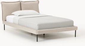 Plyšová buklé čalúnená posteľ Amelia