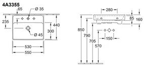 Villeroy & Boch 4A335501 - Závesné umývadlo COLLARO 55x44 cm keramika/biela