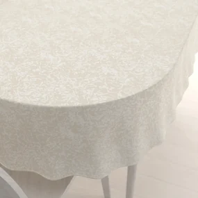 Biante Veľký teflónový oválny obrus TF-033 Venezia smotanový 160x220 cm