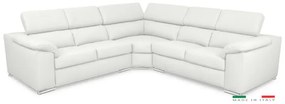 Kožená rohová sedacia súprava LOREN II XL, biela (madras - 122 white)