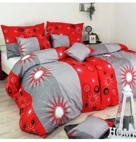 Obliečky bavlnené Tilia červené EMI, Štandardný set jednolôžko obsahuje 1x 140x200 + 1x 70x90