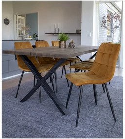 Súprava 2 jedálenských stoličiek s horčicovožltým poťahom zo zamatu House Nordic Middelfart