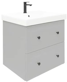 Kúpeľňová skrinka s umývadlom Naturel Forli 60x53x46 cm v šedej farbe mat FORLI60GMUVER, 1 ks