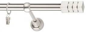 Dekorstudio Niklová jednoradová garniža NORDIC 19mm Dĺžka: 180cm, Typ uchytenia: Držiak modern, Typ príslušenstva: Krúžky tiché so štipcami