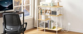 Kuchynský regál Vasagle Vitas 80 cm so zásuvkami hnedý/biely