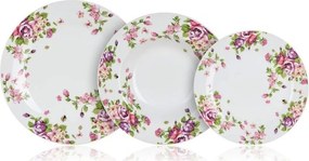 Súprava tanierov (18 dielov) Beauty, kvetinový vzor