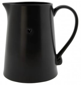 Jug Matt Black Heart in Black 12x11x16cm