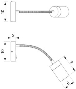 Flexibilná lampička JOKER 1xGU10/8W/230V biela/zlatá