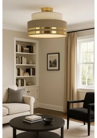 Stropné svietidlo TAMI 1xE27/60W/230V pr. 40 cm béžová/hnedá/zlatá