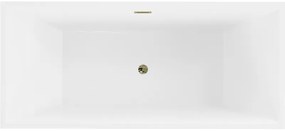 Mexen Vigo, voľne stojaca vaňa 178,5 x 80 cm, biela, zlatý lesklý prepad, 51251788000-50