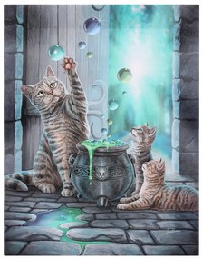 Obraz na plátne s mačkami a bublinami - design Lisa Parker