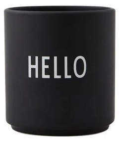 Čierny porcelánový hrnček 300 ml Hello – Design Letters