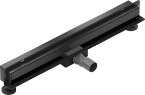 Mexen Flat nerezový sprchový žľab na stenu 60 cm vzor WALL, čierny, 1730060