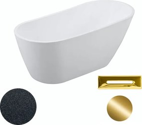 Besco Akrylátová voľne stojaca vaňa Melody Glam G 150x80 (170x80) BESCO-Typ výpuste: Click-Clack s prepadom, čierna, BESCO-Rozmery: 170x80, BESCO-Far…