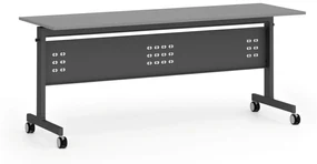 Mobilný stôl PRIMO MOBI, 1800 x 600 mm, čierna podnož, grafit
