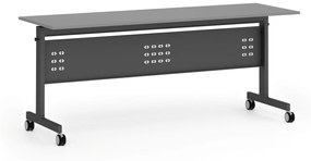 Mobilný stôl PRIMO MOBI, 1800 x 600 mm, čierna podnož, grafit