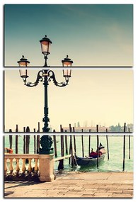 Obraz na plátne - Veľký kanál a gondoly v Benátkach - obdĺžnik 7114B (90x60 cm  )