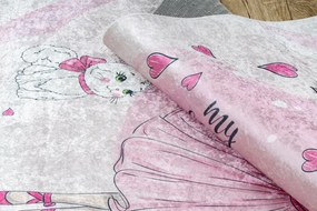 Detský koberec protišmykový BAMBINO 2161 Ballerina, ružový