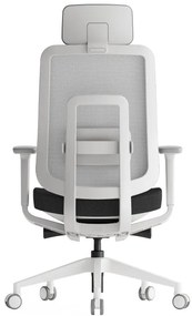 Kancelárska ergonomická stolička K42 White — sieť, látka, biela / viac farieb Modrá
