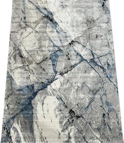 Koberec Pera 3304 BLUE – modrý so sivým abstraktným vzorom Rozmer: 80x150 cm