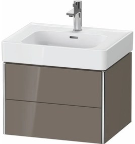 DURAVIT XSquare závesná skrinka pod umývadlo, 2 zásuvky, 584 x 470 x 397 mm, Flanel šedá vysoký lesk, XS4378089890000