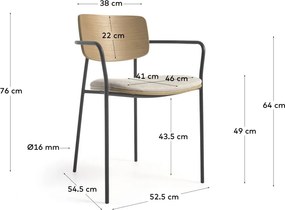 Jedálenská stolička v čierno-prírodnej farbe Maureen – Kave Home