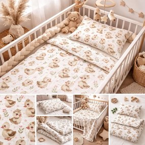 Mušelínové obliečky Kačičky TiaHome - Detský set 130x90cm + 65x45cm