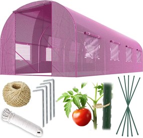 Fóliový tunel, záhradný skleník 2,5 x 4 m (10m2) ružový Plonos 4979-B