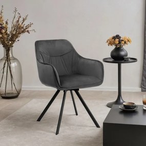 Jedálenská stolička SYDNEY zamatová, grafitová
