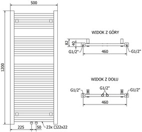 Mexen Pluton, elektrické vykurovacie teleso 1200x500 mm + vykurovacia tyč 600 W, biela, W106-1200-500-2600-20