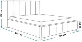 Čalúnená manželská posteľ ROSE 140 x 200