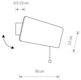 Nástenné svetlo Oslo, nastaviteľné, šírka 30 cm