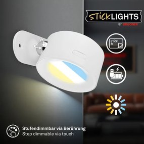 Briloner 3896016 - LED stmievateľné nabíjateľné nástenné svietidlo TARI LED/1,6W/5V 1500 mAh biele