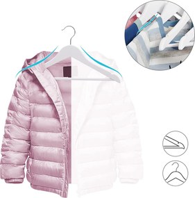 Detské vešiaky na oblečenie, sada 20 ks, biele