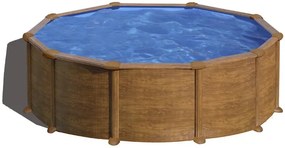 Nadzemný bazén Okruhlý Oceľový Imitácia Dreva Ø 460 x 120 cm Pacific
