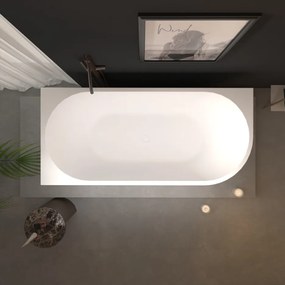 Erga Zara, rohová voľne stojaca vaňa 150x75 cm + odtoková zátka, ľavá, biela lesklá, ERG-ZARA-150075L-WH-WH