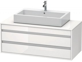 DURAVIT Ketho závesná skrinka pod umývadlo na dosku (umývadlo v strede), 2 zásuvky, 1200 x 550 x 496 mm, biela vysoký lesk, KT665602222