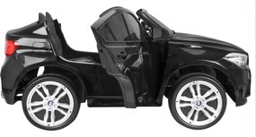 Ramiz BMW X6M XXL pre 2 deti Lakované čierne SUV + diaľkové ovládanie + ekokoža